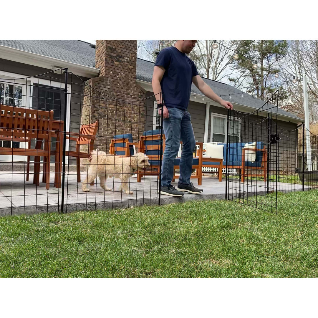 39in H (4 Fence Panels + 1 Gate) No Dig Easy Install Zippity Black Metal Fence, Decorative Fence for Garden Fencing For Dogs, Temporary Fence, Garden Fence Animal Barrier, WF29014